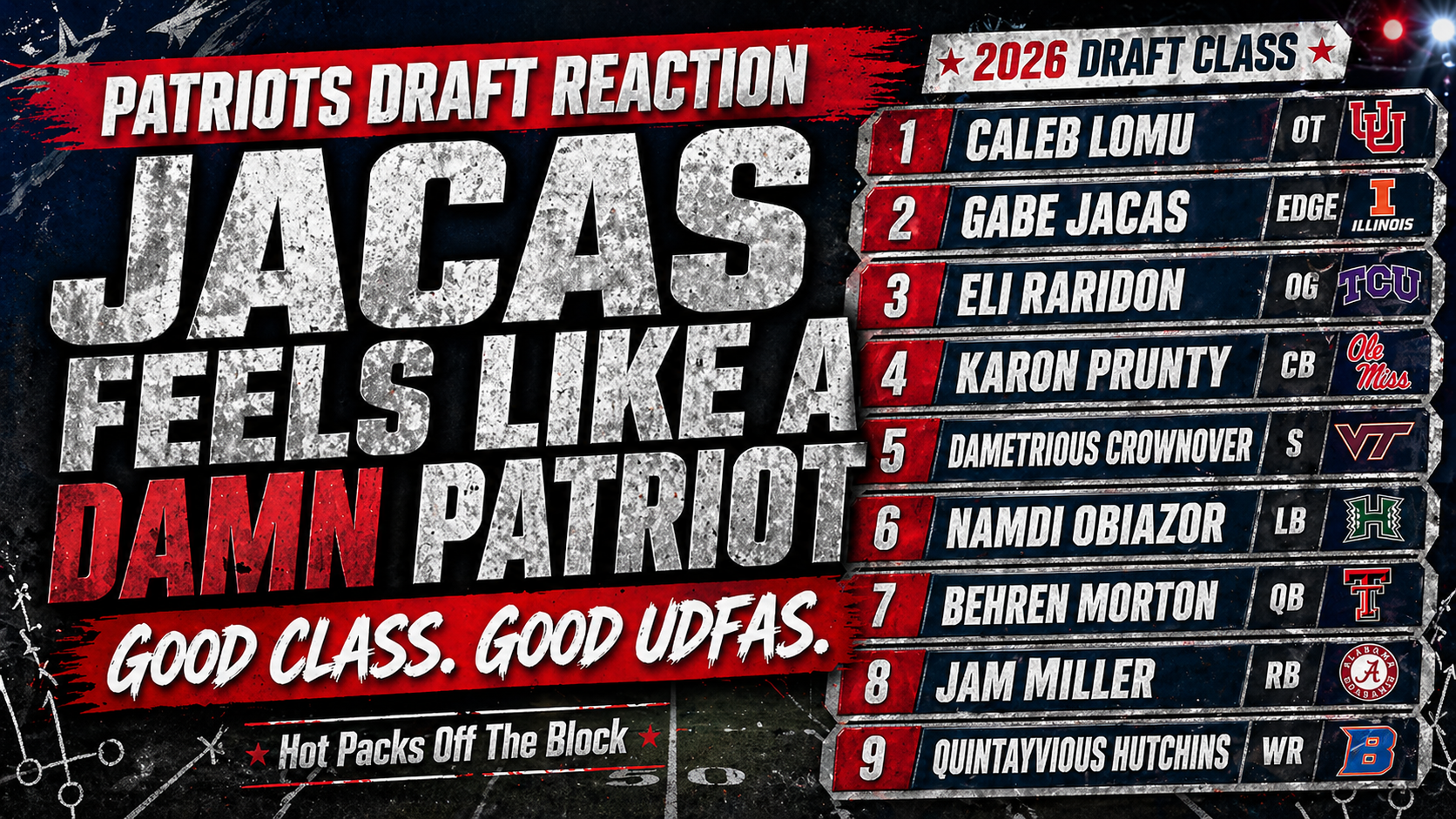 Patriots Draft Reaction: Gabe Jacas Feels Like a Damn Patriot Already